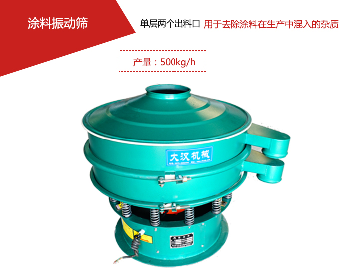涂料属于普通不易发生反应的物料，所以涂料振动筛采用的是碳钢材质。