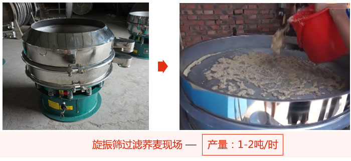 旋振筛过滤荞麦现。靠纱2吨每小时。