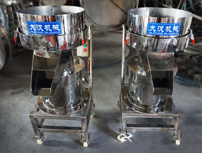 450型过滤筛机实拍：单层过滤筛过滤，多用于液体物料的使用。